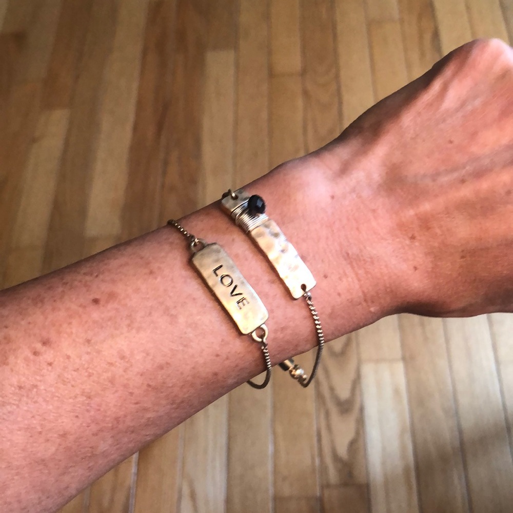 Two Gold Tone Adjustable Bracelets - image 2